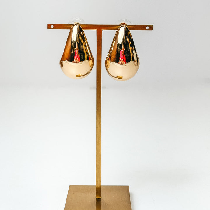 Pink Panache | Medium Raindrop Post Earrings in Gold - Giddy Up Glamour Boutique