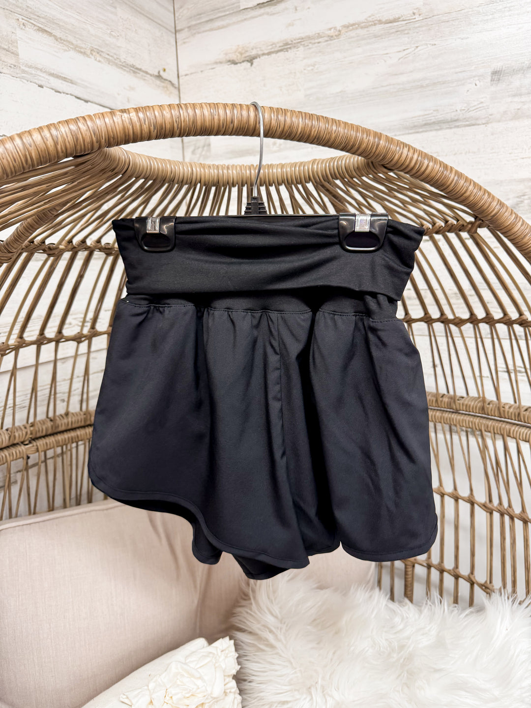 Running Laps Fold-Over High Waist Wind Shorts in Multiple Color Options