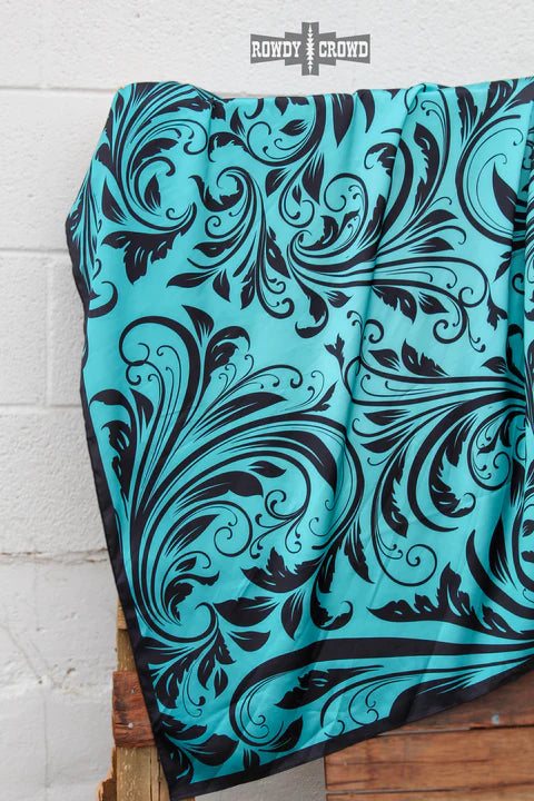 Online Exclusive | Leather & Lace Wild Rag in Teal - Giddy Up Glamour Boutique