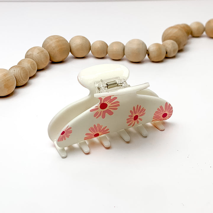 Flower Fields Hair Clip in Cream White - Giddy Up Glamour Boutique