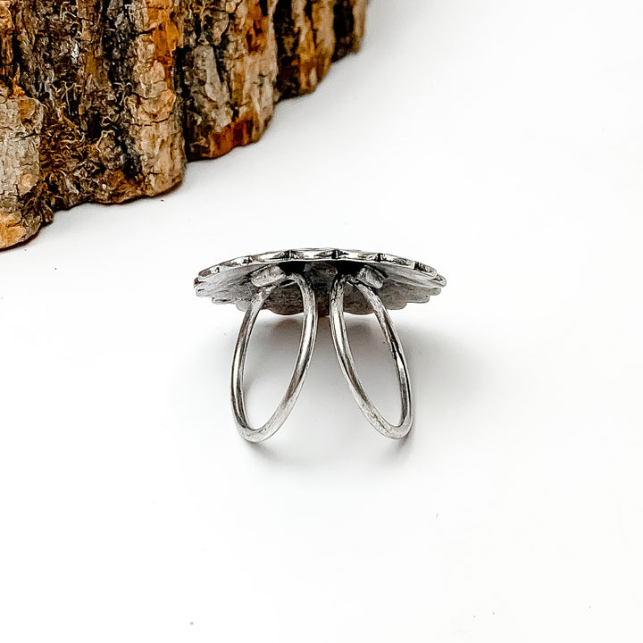 Silver Tone Concho Scarf Ring - Giddy Up Glamour Boutique