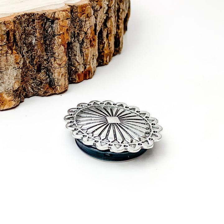 Silver Tone Oval Phone Grip - Giddy Up Glamour Boutique