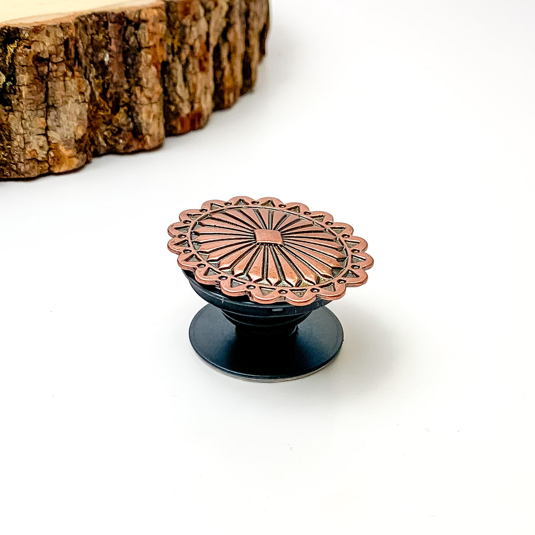 Copper Tone Oval Phone Grip - Giddy Up Glamour Boutique