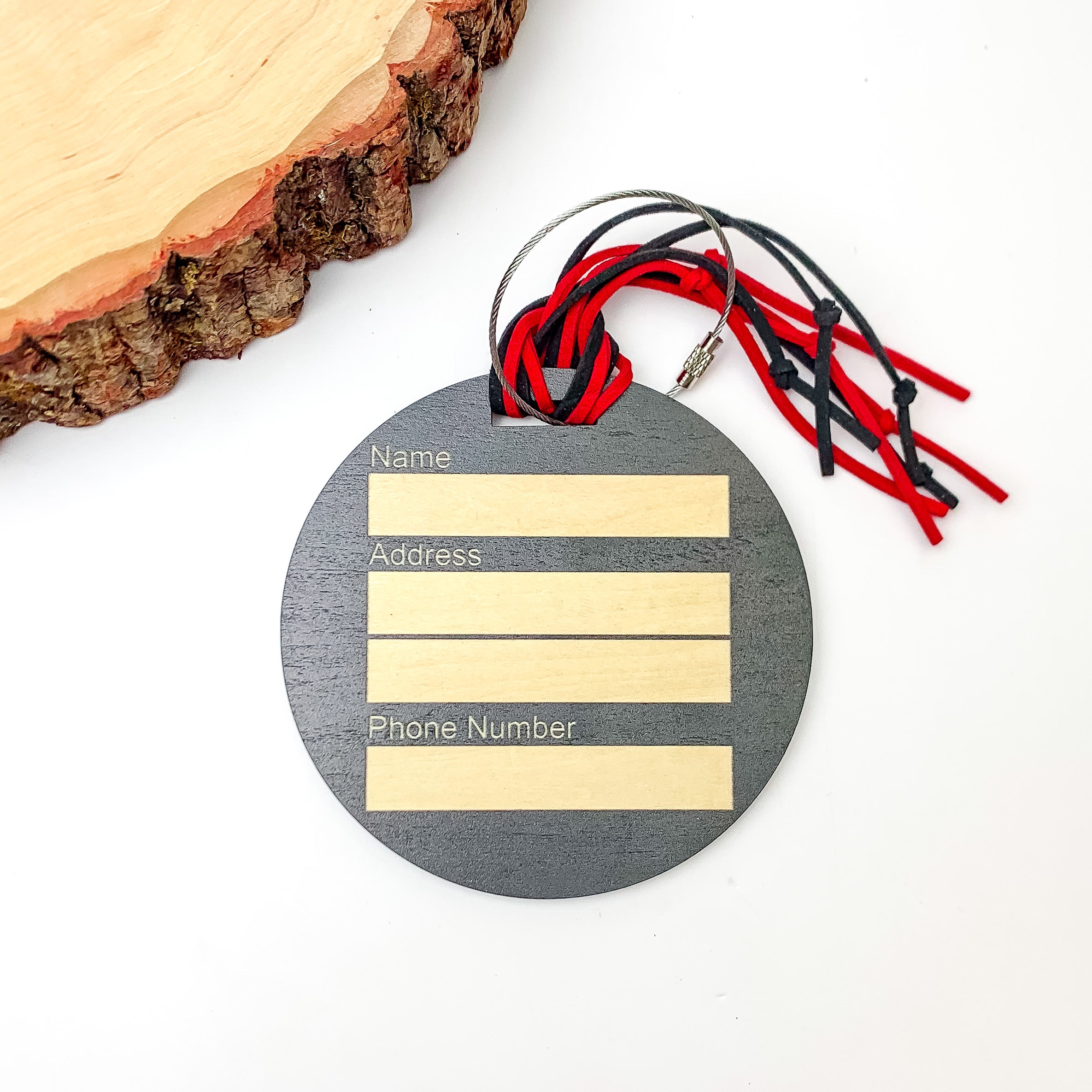 Game Day Luggage Tag in Red With Black Details - Giddy Up Glamour Boutique