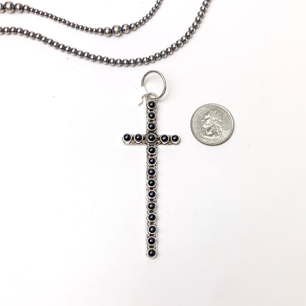 HaDa Collection | Sterling Silver Cross Pendant in Black Onyx