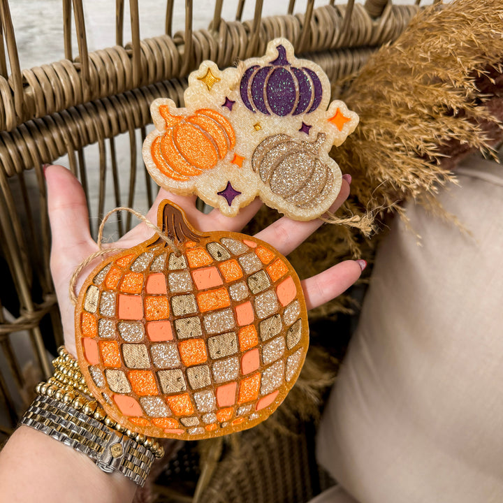 Multi Color Disco Pumpkin Car Freshie in Various Scents
