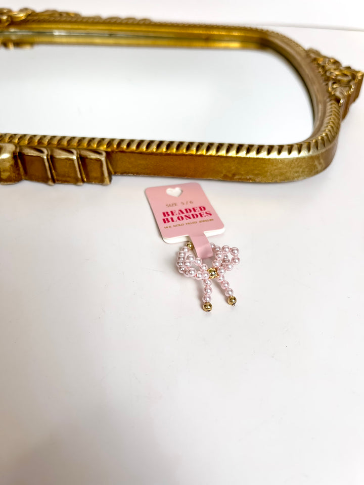 Beaded Blondes | Pink Pearl Bow Ring