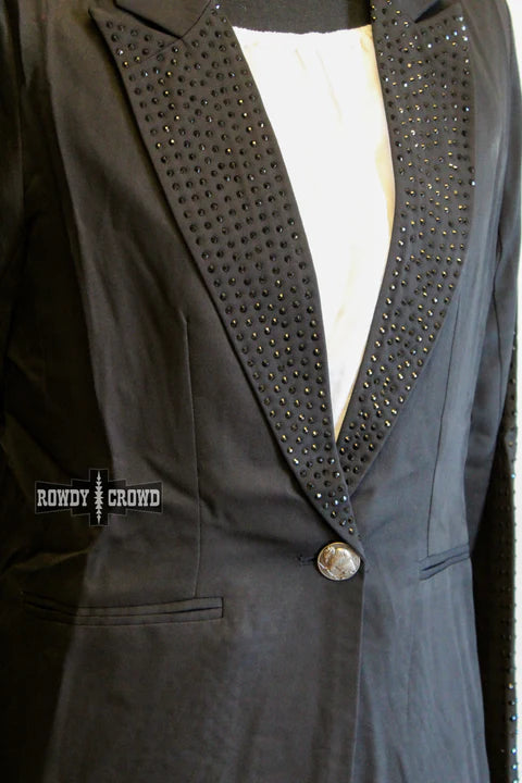 Online Exclusive | Blazing Saddle Long Sleeve Blazer in Black - Giddy Up Glamour Boutique