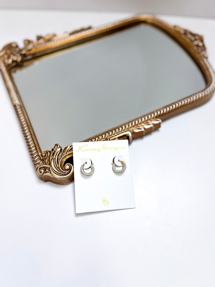 Kinsey Designs | Pave Huggie Hoop Earrings in Gold