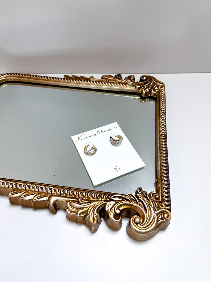 Kinsey Designs | Pave Huggie Hoop Earrings in Gold