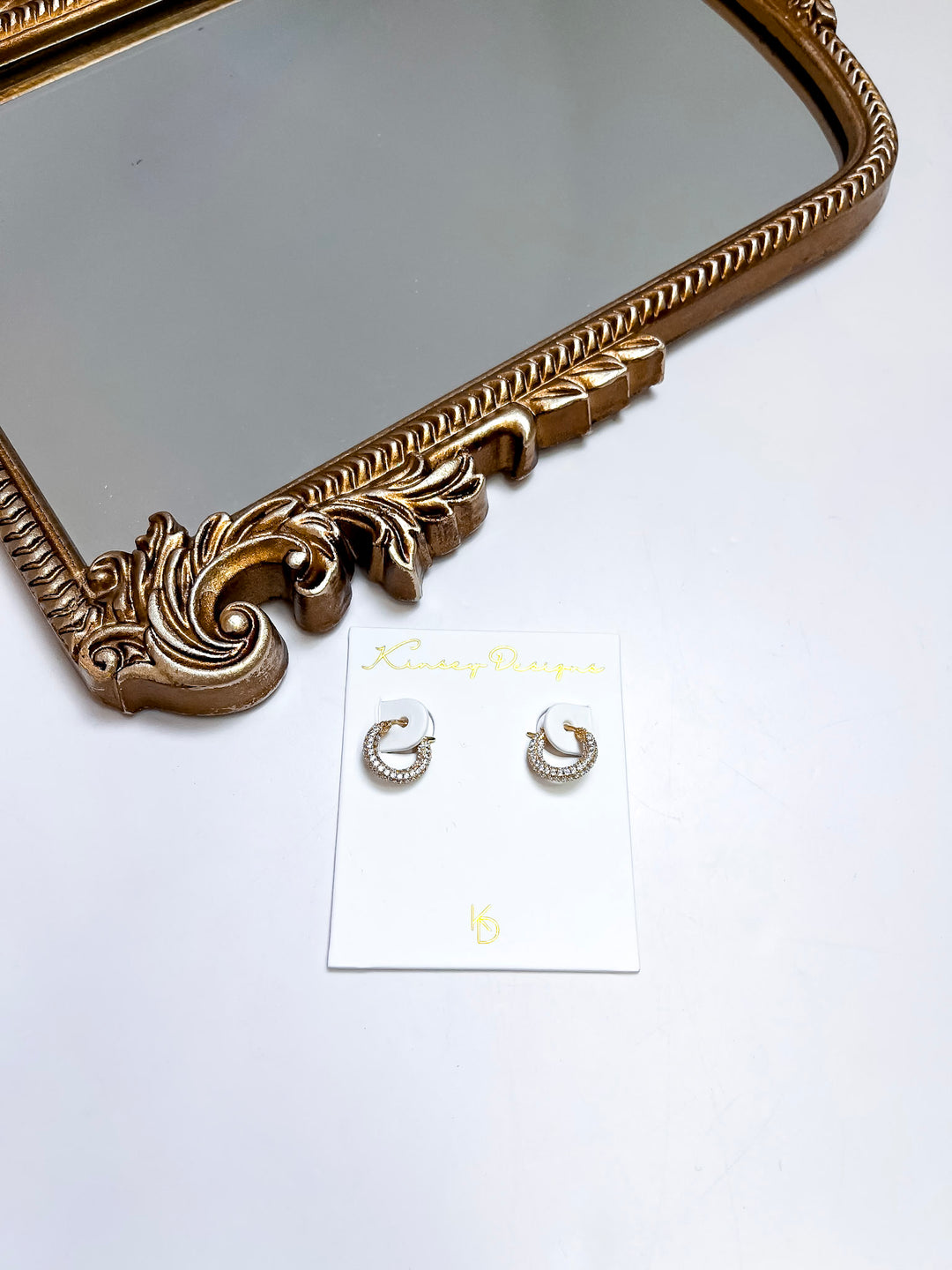 Kinsey Designs | Pave Huggie Hoop Earrings in Gold