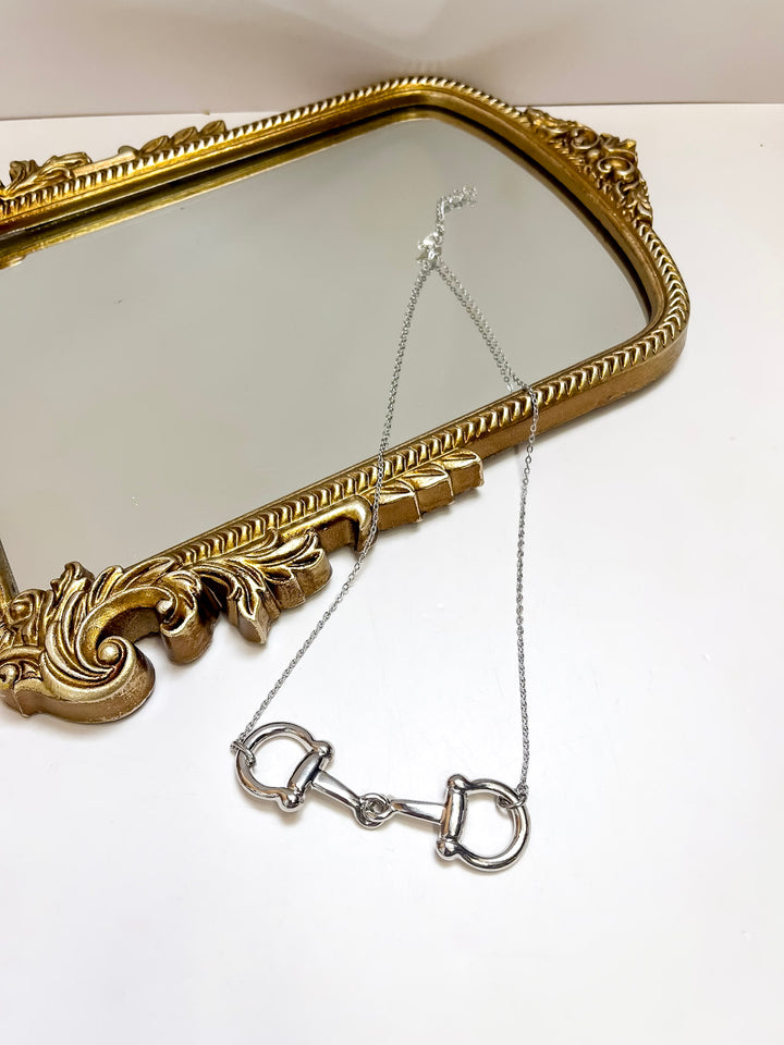 Grace in the Gait Snaffle Bit Chain Necklace in Silver Tone