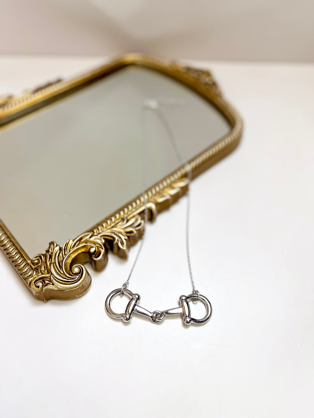 Grace in the Gait Snaffle Bit Chain Necklace in Silver Tone