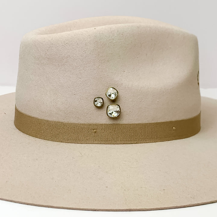 Pink Panache | Set of Three | Bronze Tone 8mm, 10mm, and 12mm Hat Pins with Clear Cushion Cut Crystal - Giddy Up Glamour Boutique