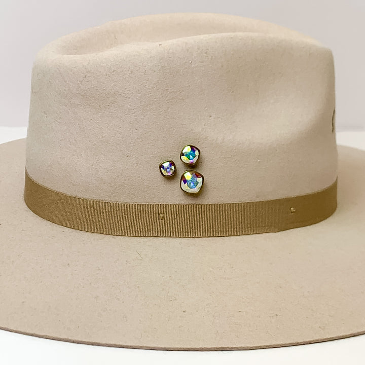 Pink Panache | Set of Three | Bronze Tone 8mm, 10mm, and 12mm Hat Pins with AB Cushion Cut Crystal - Giddy Up Glamour Boutique