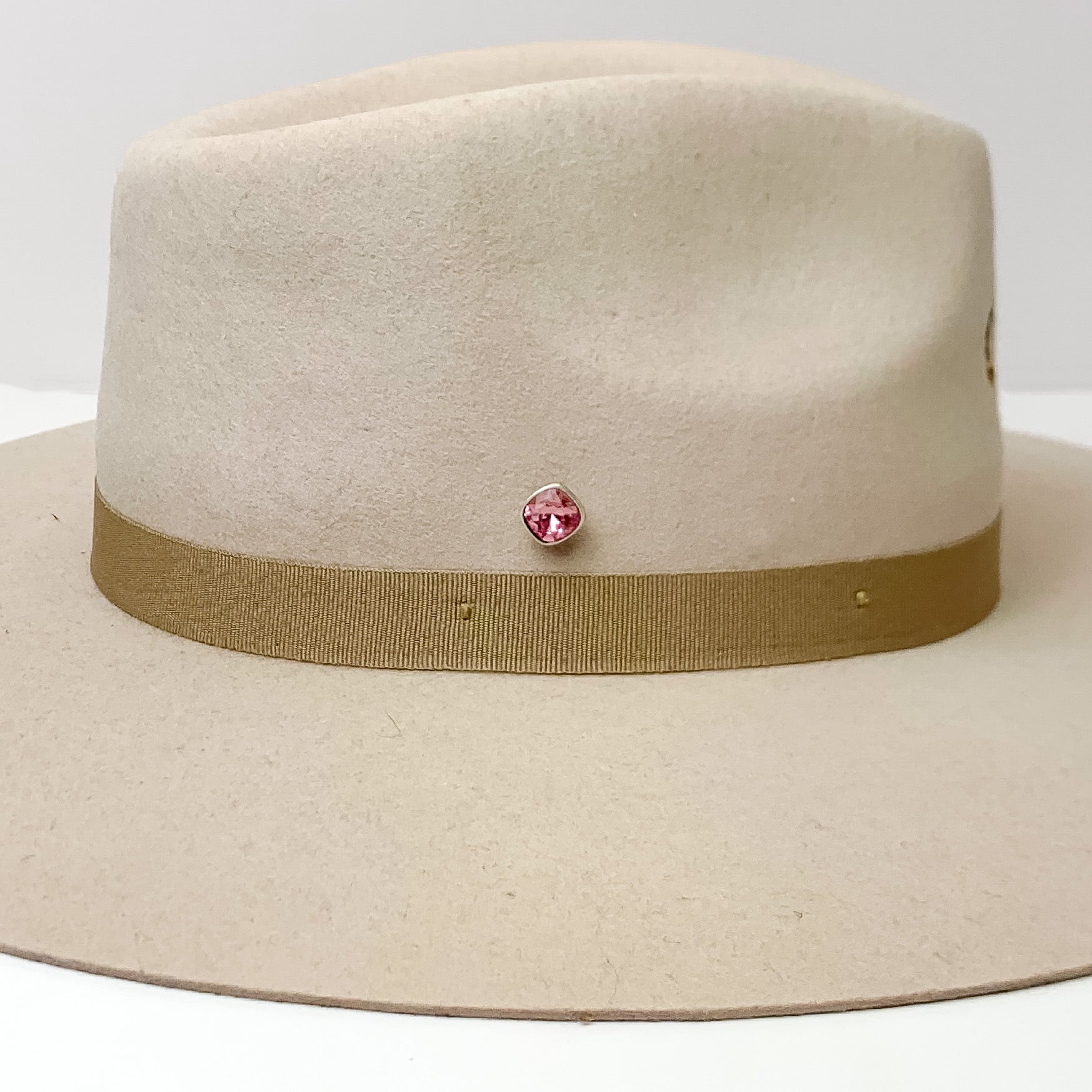 Pink Panache | Silver Tone 10mm Hat Pin with Light Rose Cushion Cut Crystal - Giddy Up Glamour Boutique