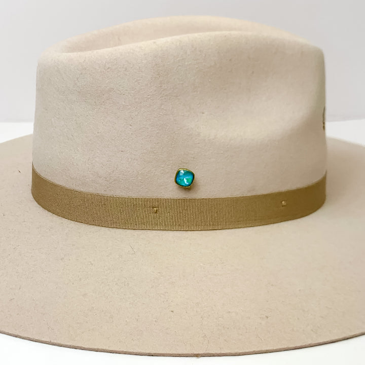 Pink Panache | Bronze Tone 10mm Hat Pin with Laguna Delight Cushion Cut Crystal - Giddy Up Glamour Boutique