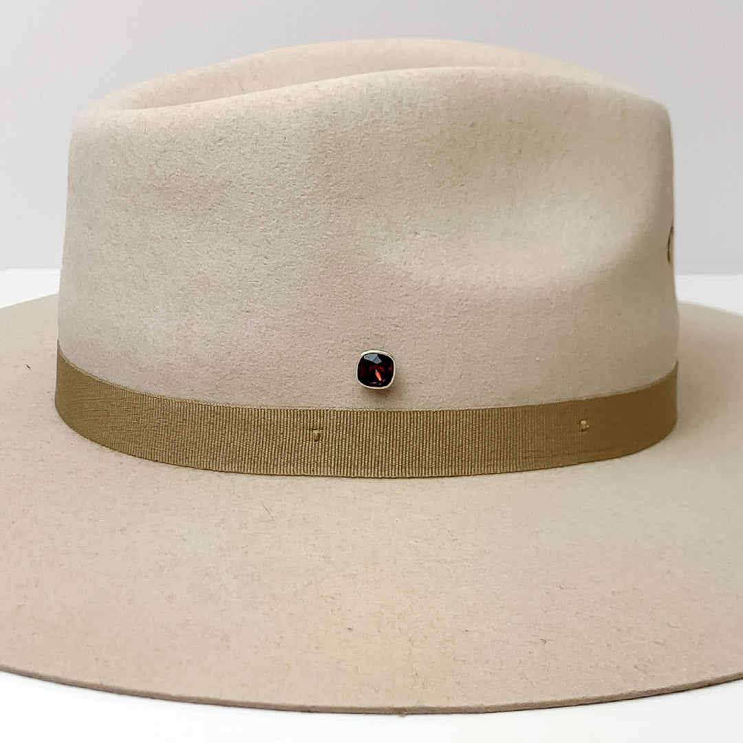 Pink Panache | Silver Tone 10mm Hat Pin with Maroon Cushion Cut Crystal - Giddy Up Glamour Boutique