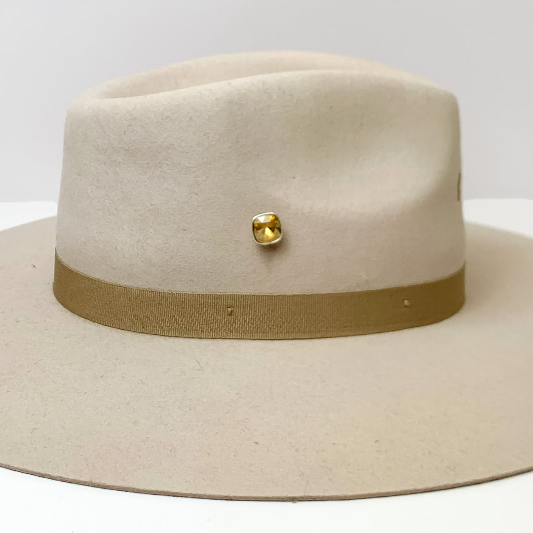 Pink Panache | Silver Tone 12mm Hat Pin with Light Silk Cushion Cut Crystal - Giddy Up Glamour Boutique