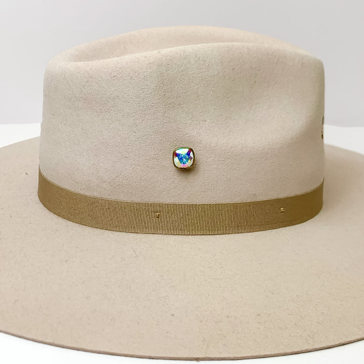 Pink Panache | Bronze Tone 12mm Hat Pin with AB Cushion Cut Crystal - Giddy Up Glamour Boutique