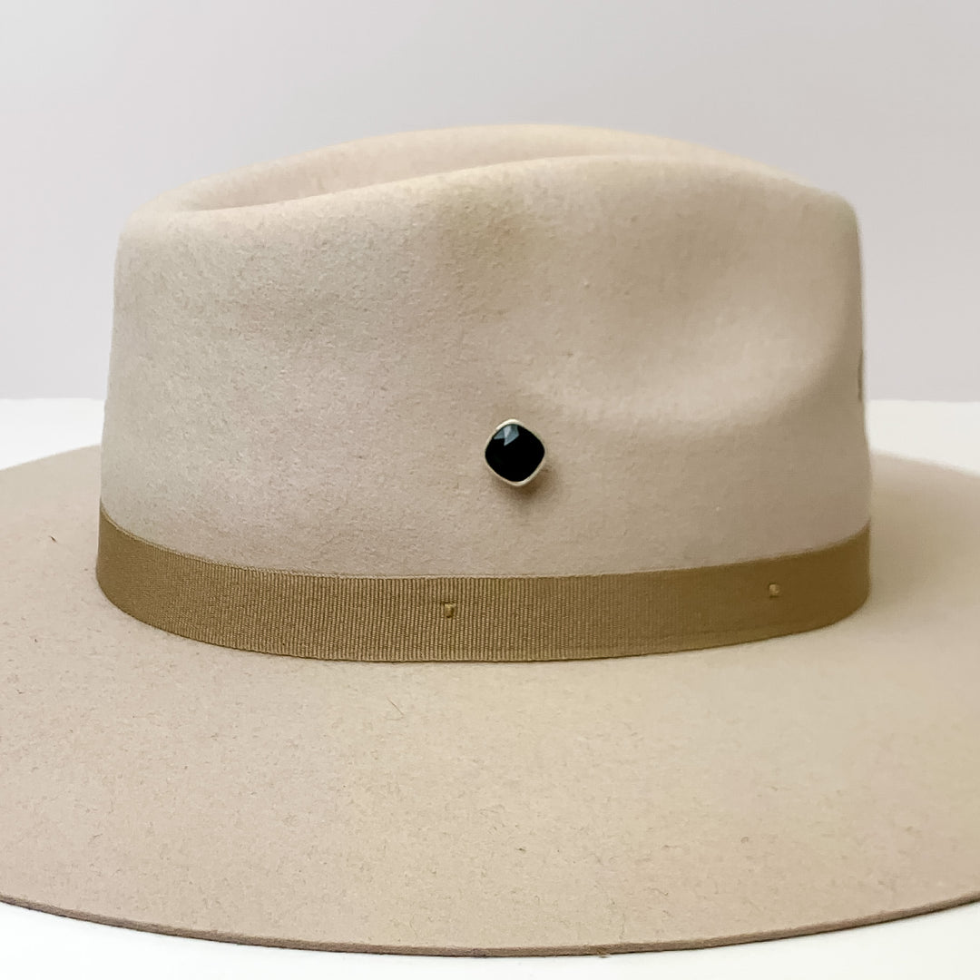 Pink Panache | Silver Tone 12mm Hat Pin with Black Cushion Cut Crystal - Giddy Up Glamour Boutique