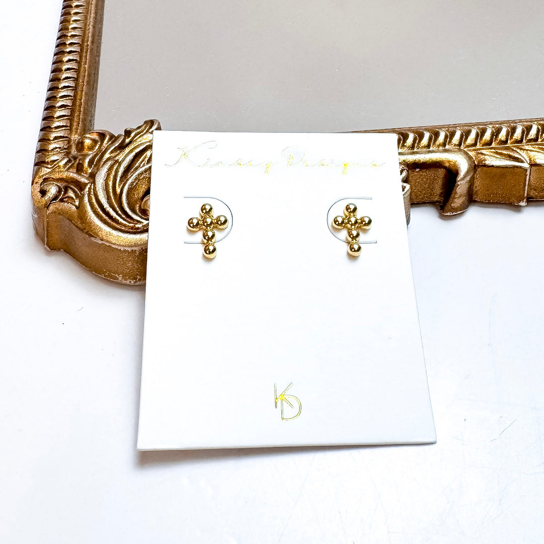 Kinsey Designs | Royal Cross Stud Earrings in Gold