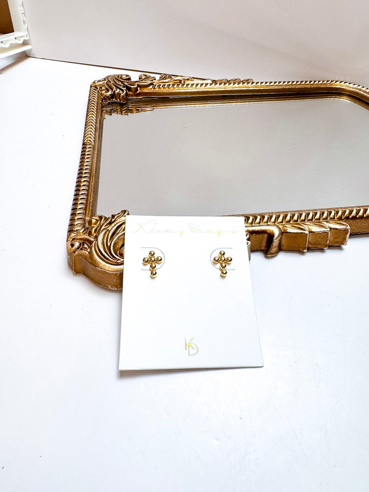 Kinsey Designs | Royal Cross Stud Earrings in Gold