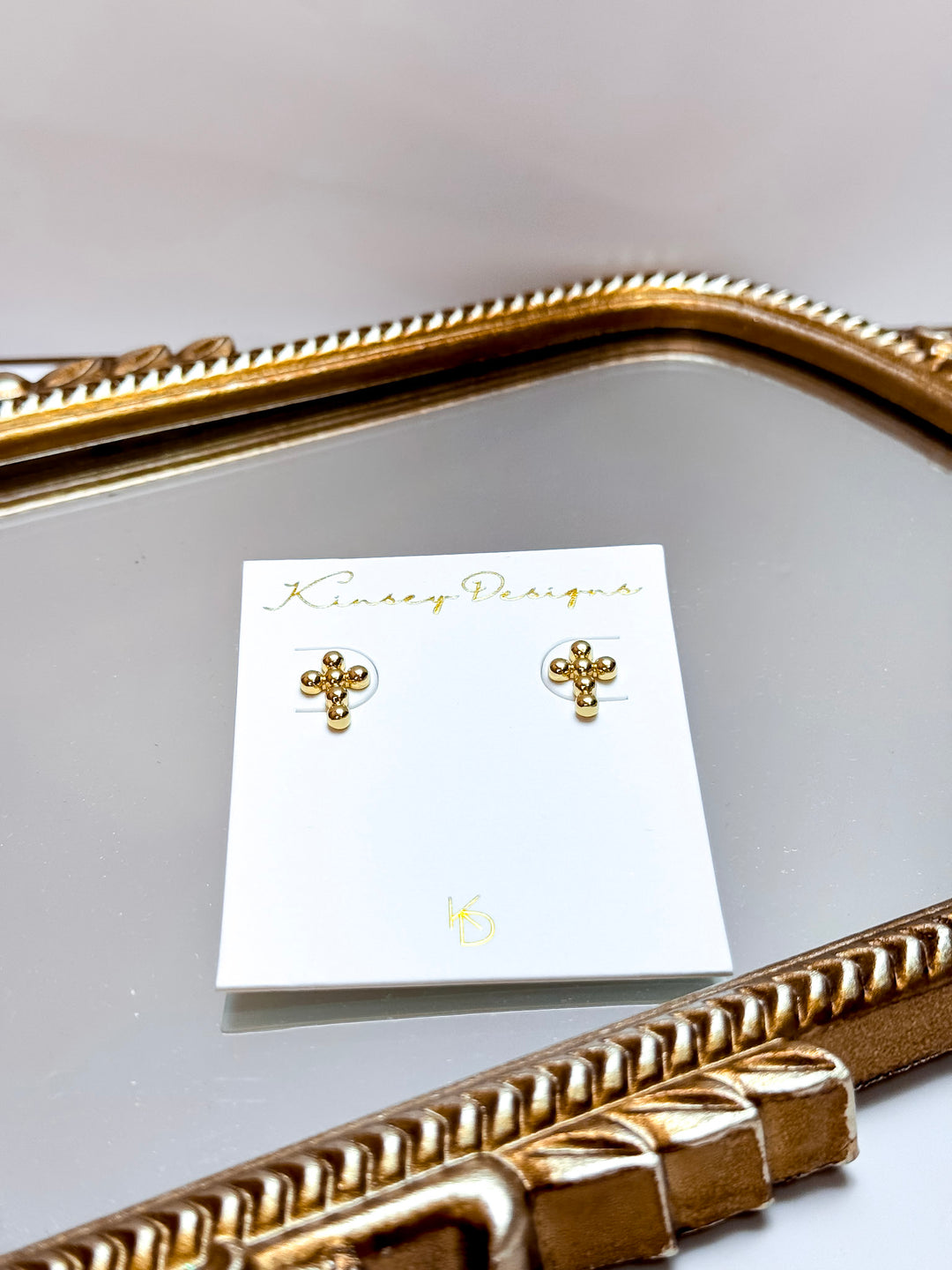 Kinsey Designs | Royal Cross Stud Earrings in Gold