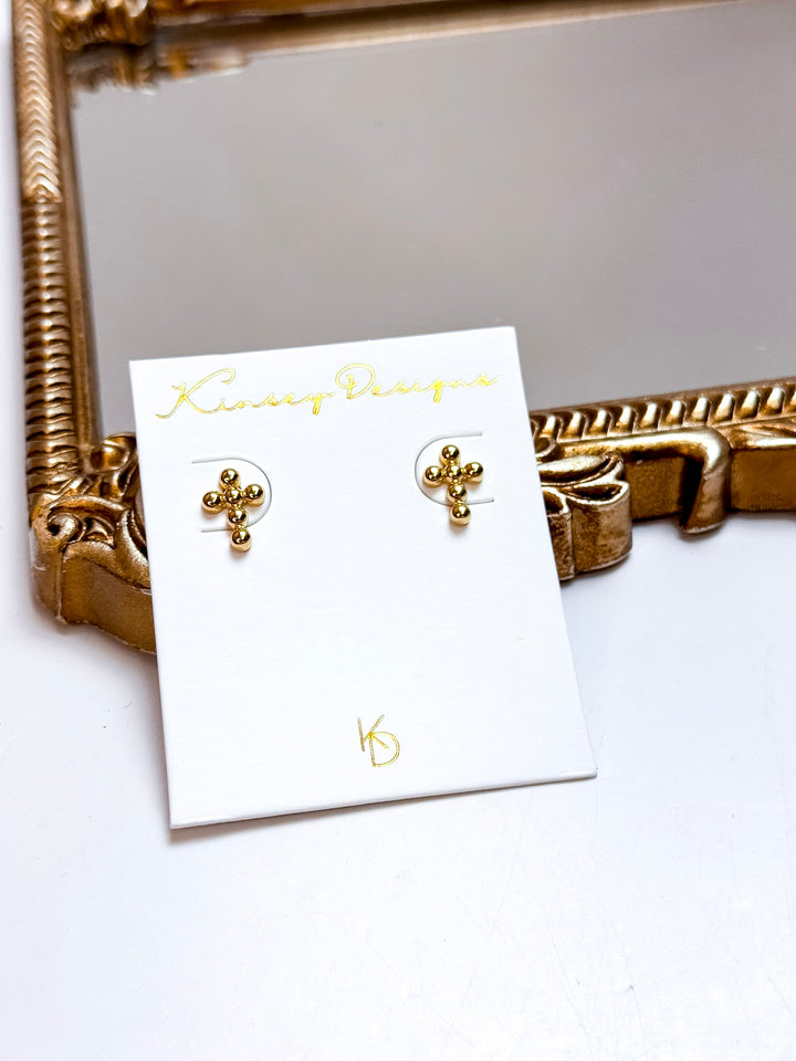 Kinsey Designs | Royal Cross Stud Earrings in Gold