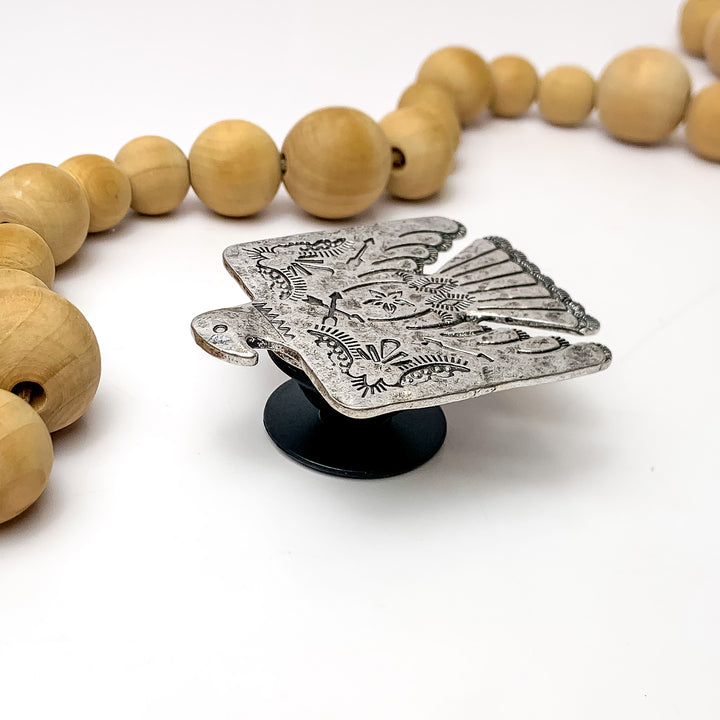 Thunderbird Phone Grip in Silver Tone - Giddy Up Glamour Boutique