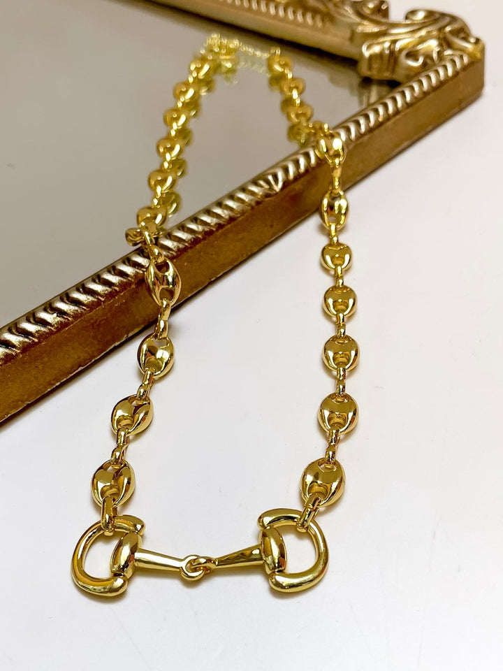 Treasure Jewels | Saddle Luxe Horse Bit Pendant Necklace in Gold