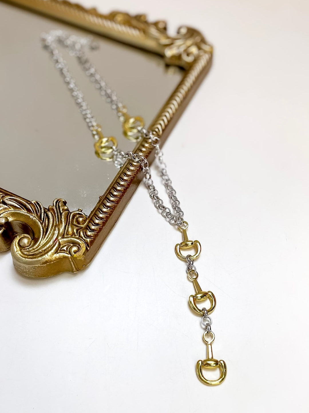 Treasure Jewels | Equestrian Charm Horse Bit Statement Pendant Necklace in Gold and Silver