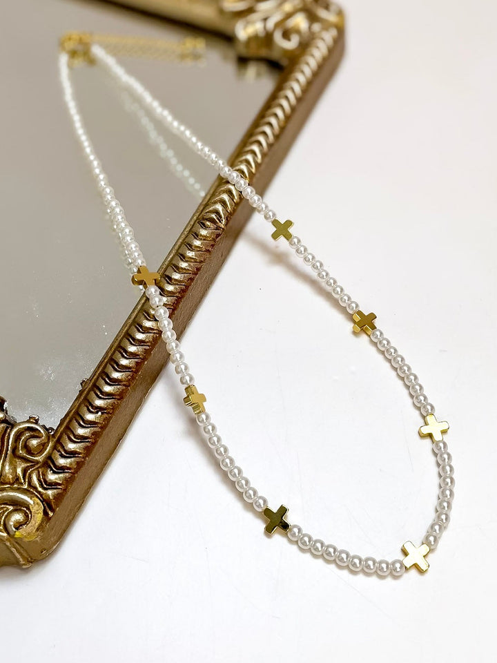 Treasure Jewels | Pearls of Grace Beaded Necklace in Pearl and Gold