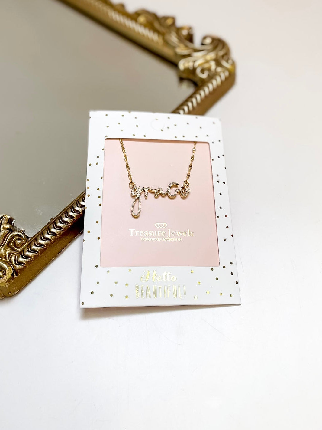 Treasure Jewels | Grace Script Chain Necklace in Gold