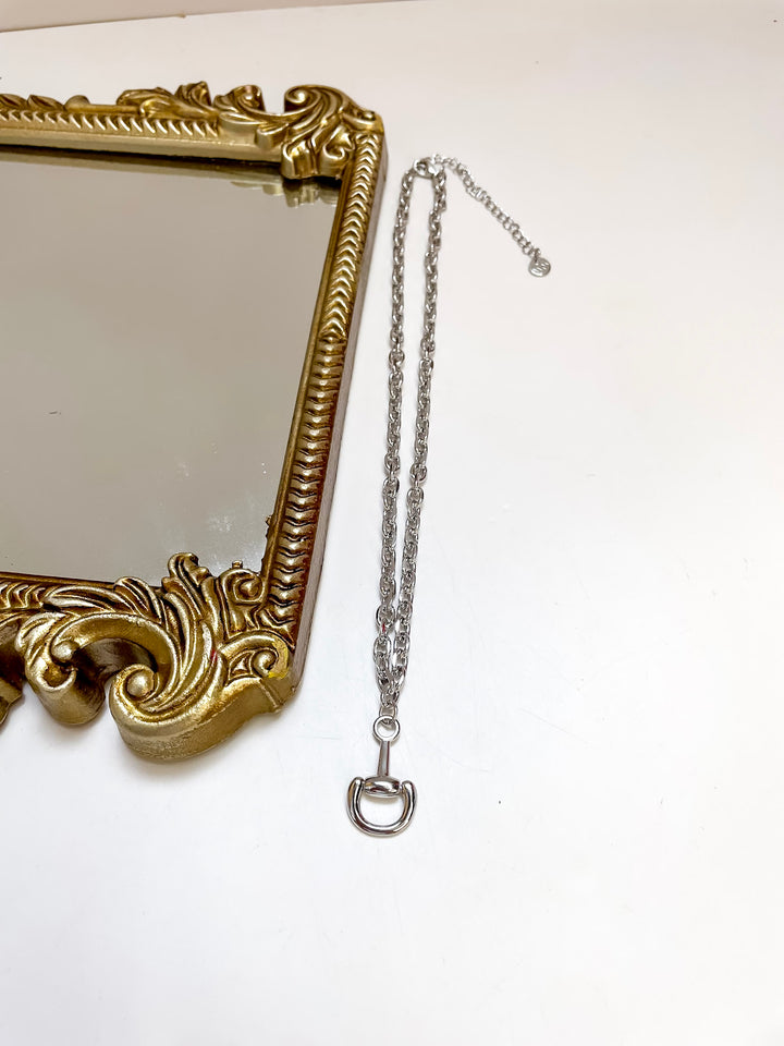 Treasure Jewels | Stable Chic Horse Bit Pendant Necklace in Silver