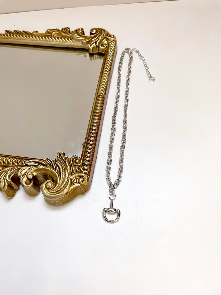 Treasure Jewels | Stable Chic Horse Bit Pendant Necklace in Silver