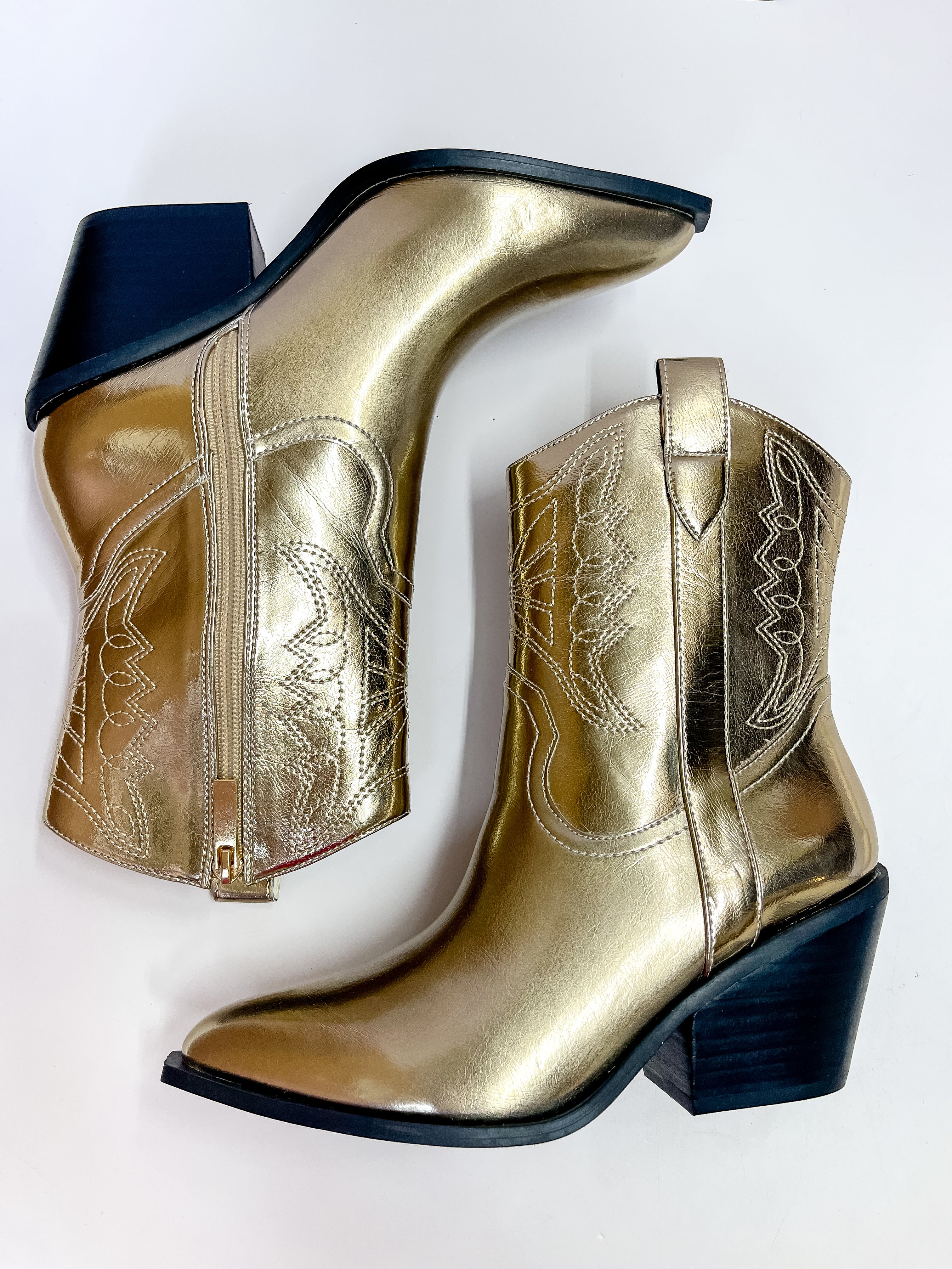 Corky's | Rowdy Western Stitch Boots in Gold - Giddy Up Glamour Boutique