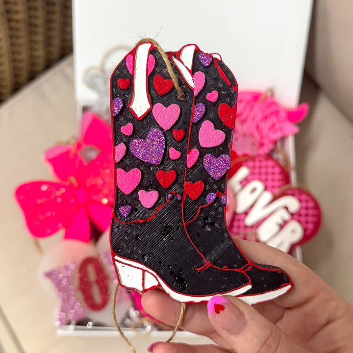 Heart and Sole Valentine Boots Car Freshie in Butt Naked