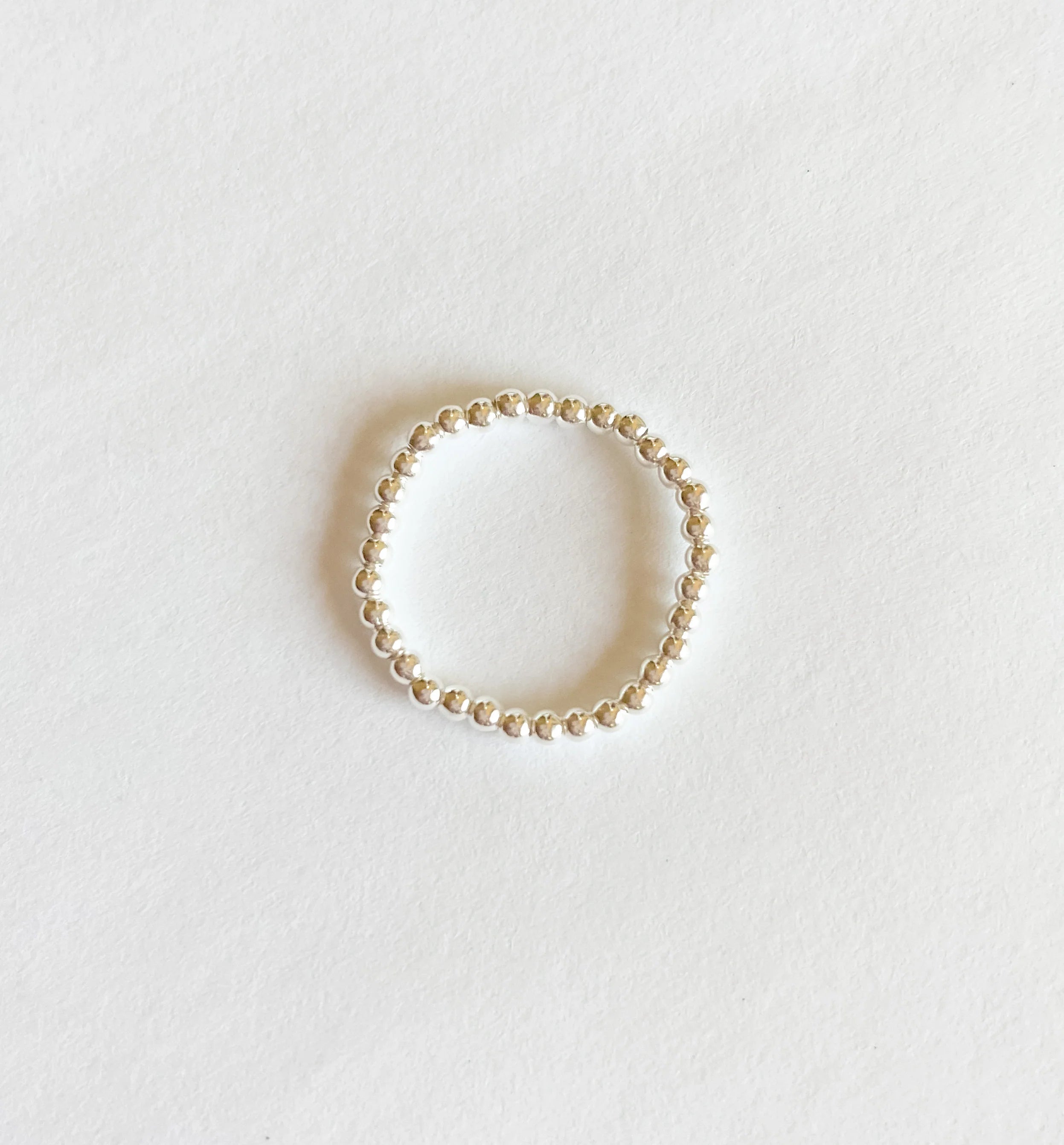 Beaded Blondes | Lexi 2MM Beaded Band Ring in Silver - Giddy Up Glamour Boutique