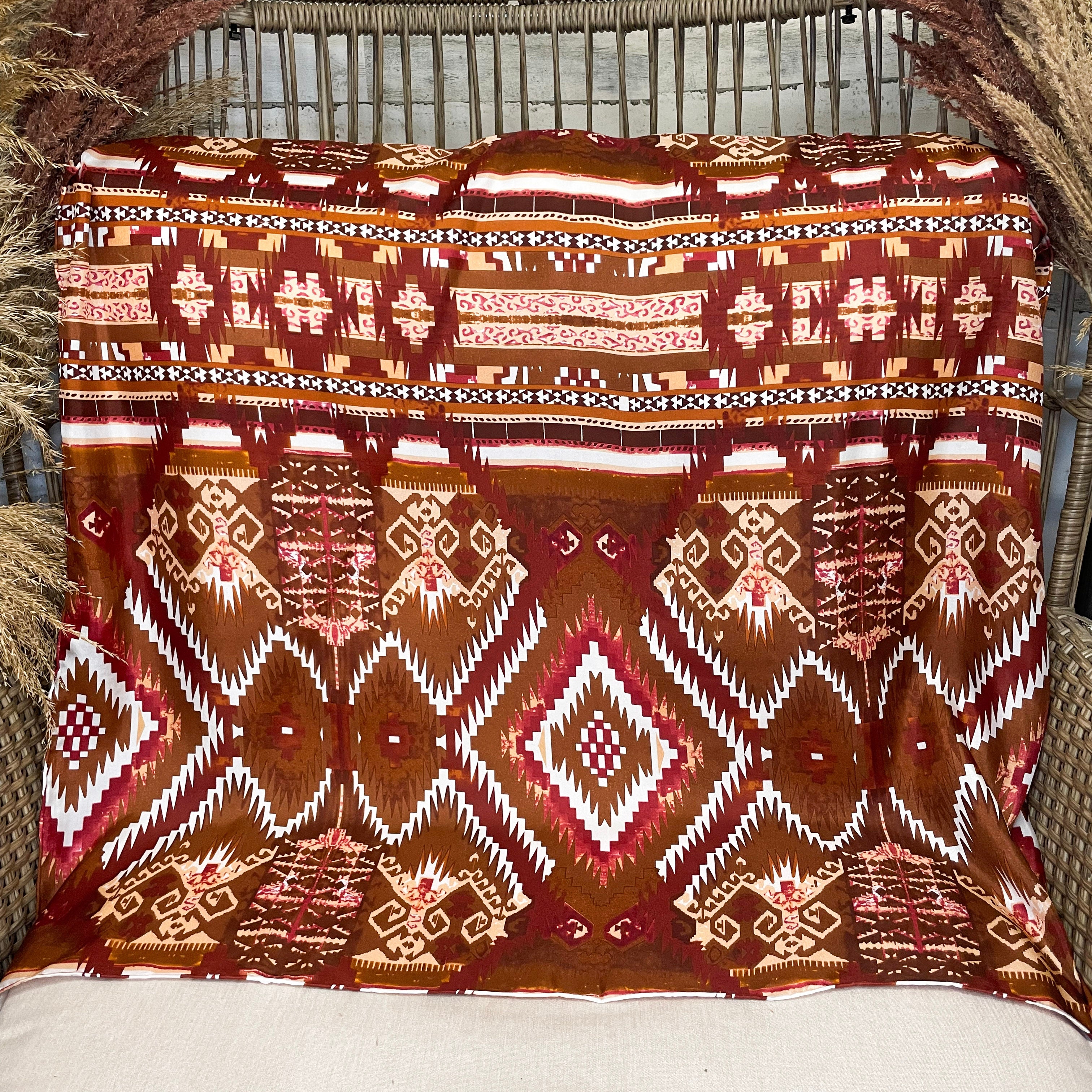 Aztec Wild Rag in Brown and White