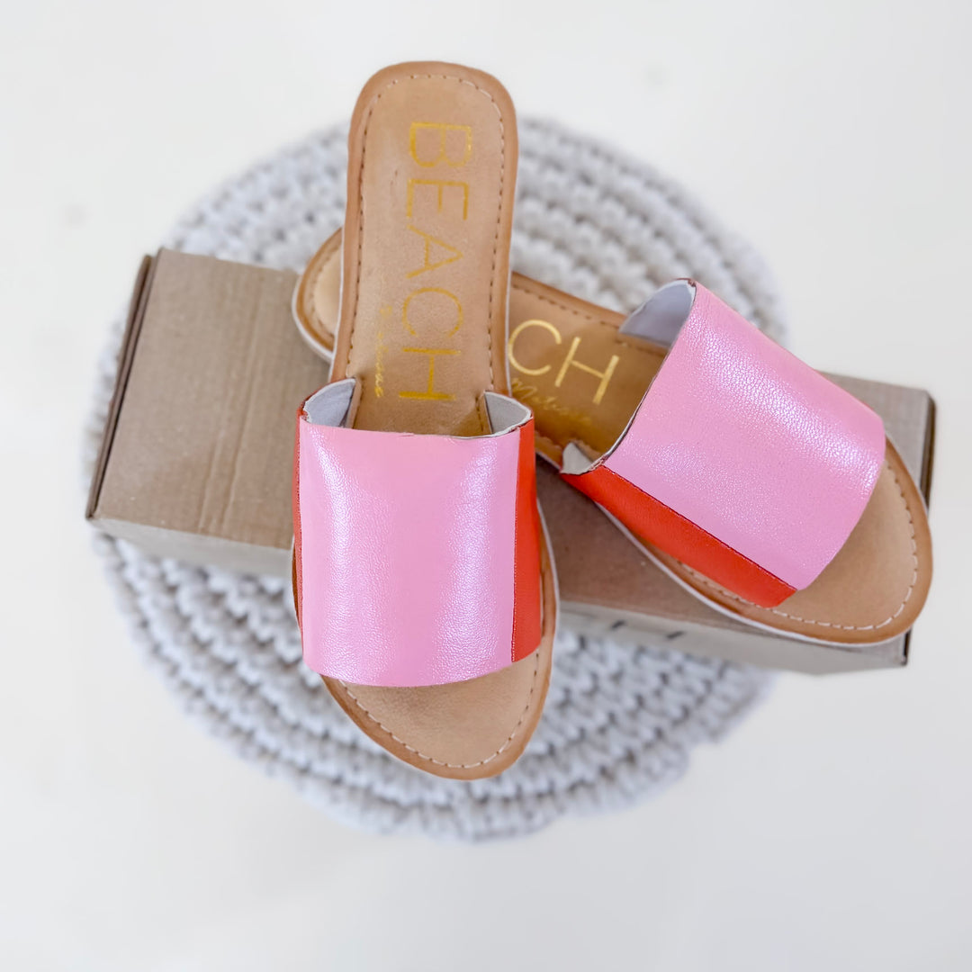 Matisse | Bonfire Slide Sandal in Pink and Red - Giddy Up Glamour Boutique