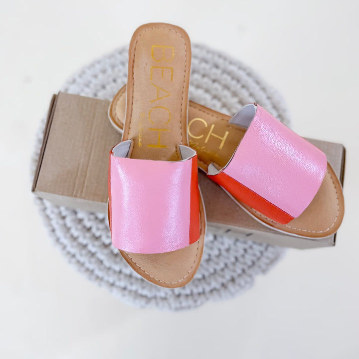 Matisse | Bonfire Slide Sandal in Pink and Red - Giddy Up Glamour Boutique