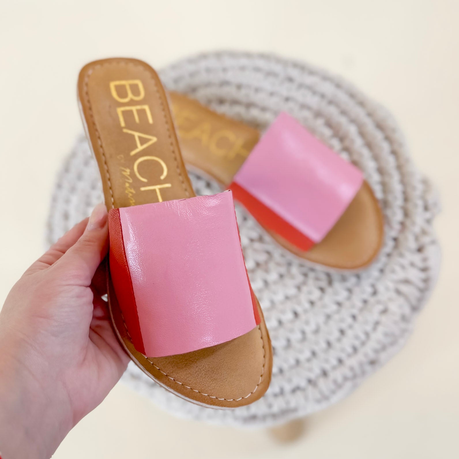 Matisse | Bonfire Slide Sandal in Pink and Red - Giddy Up Glamour Boutique