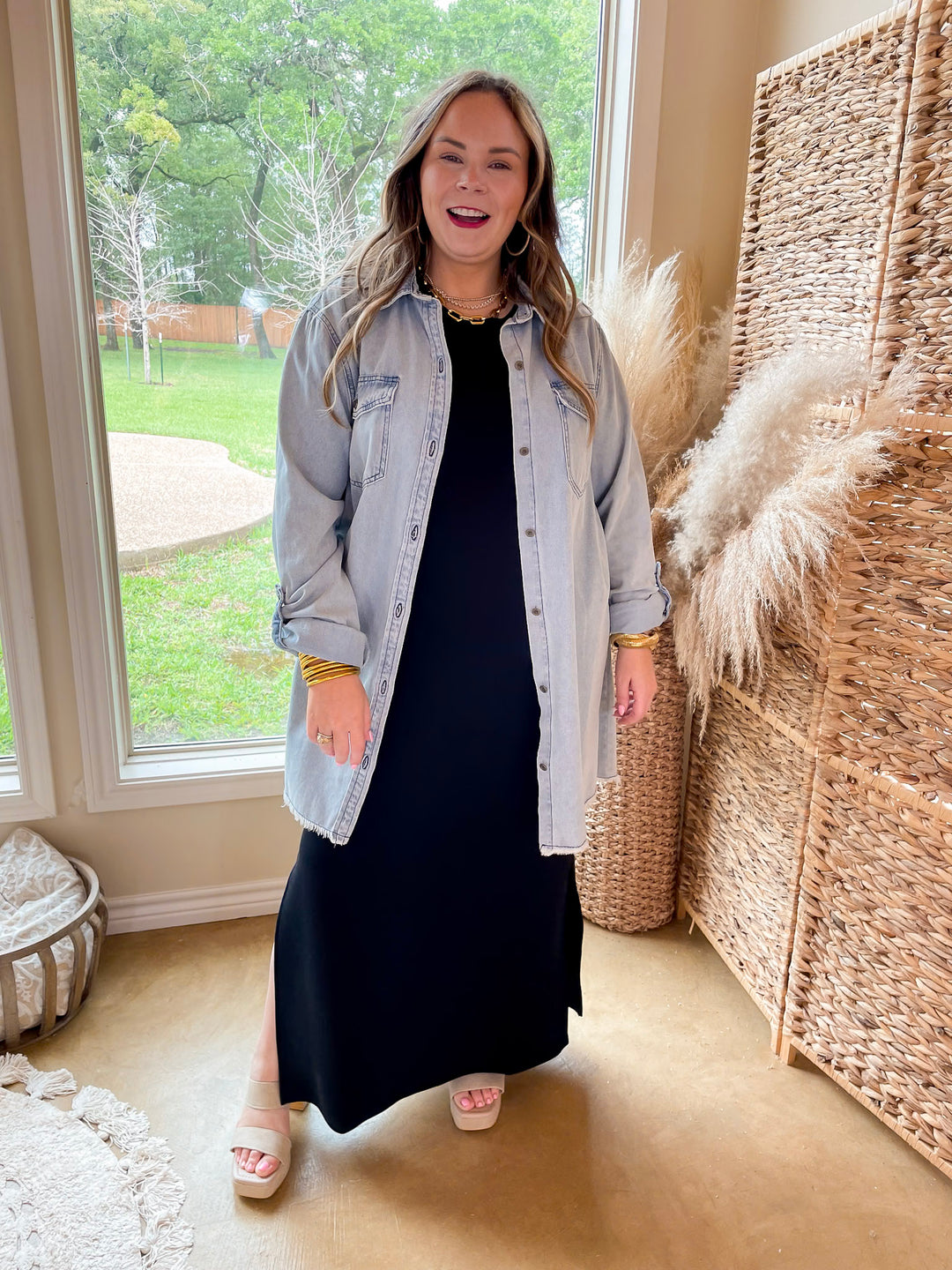 SPANX | AirEssentials Maxi T-Shirt Dress in Very Black - Giddy Up Glamour Boutique