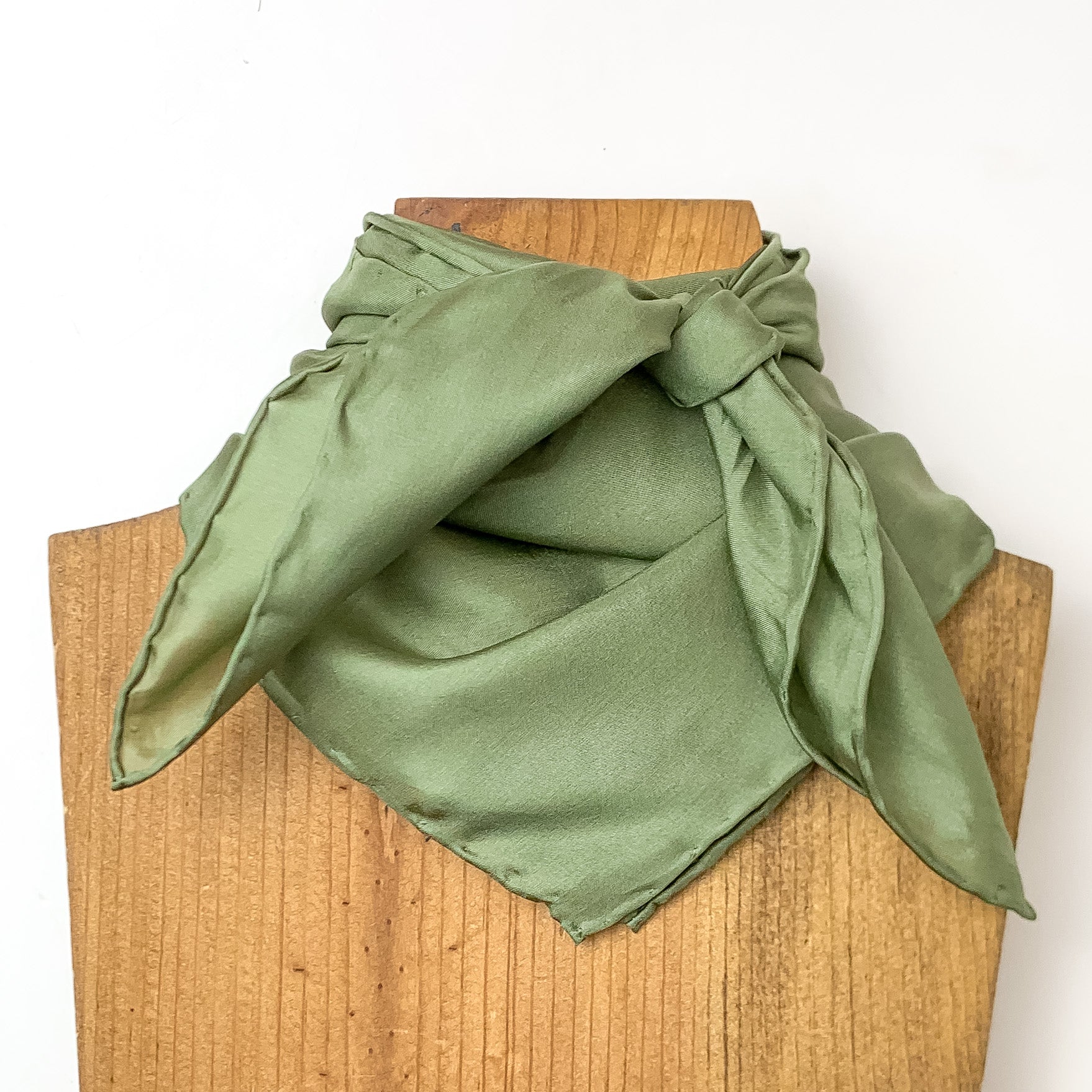 Mini Solid Wild Rag in Sage Green - Giddy Up Glamour Boutique