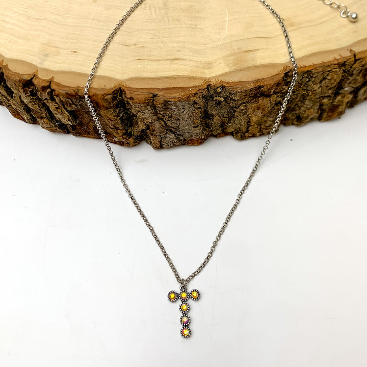 AB Crystal Initial Necklaces in Silver - Giddy Up Glamour Boutique