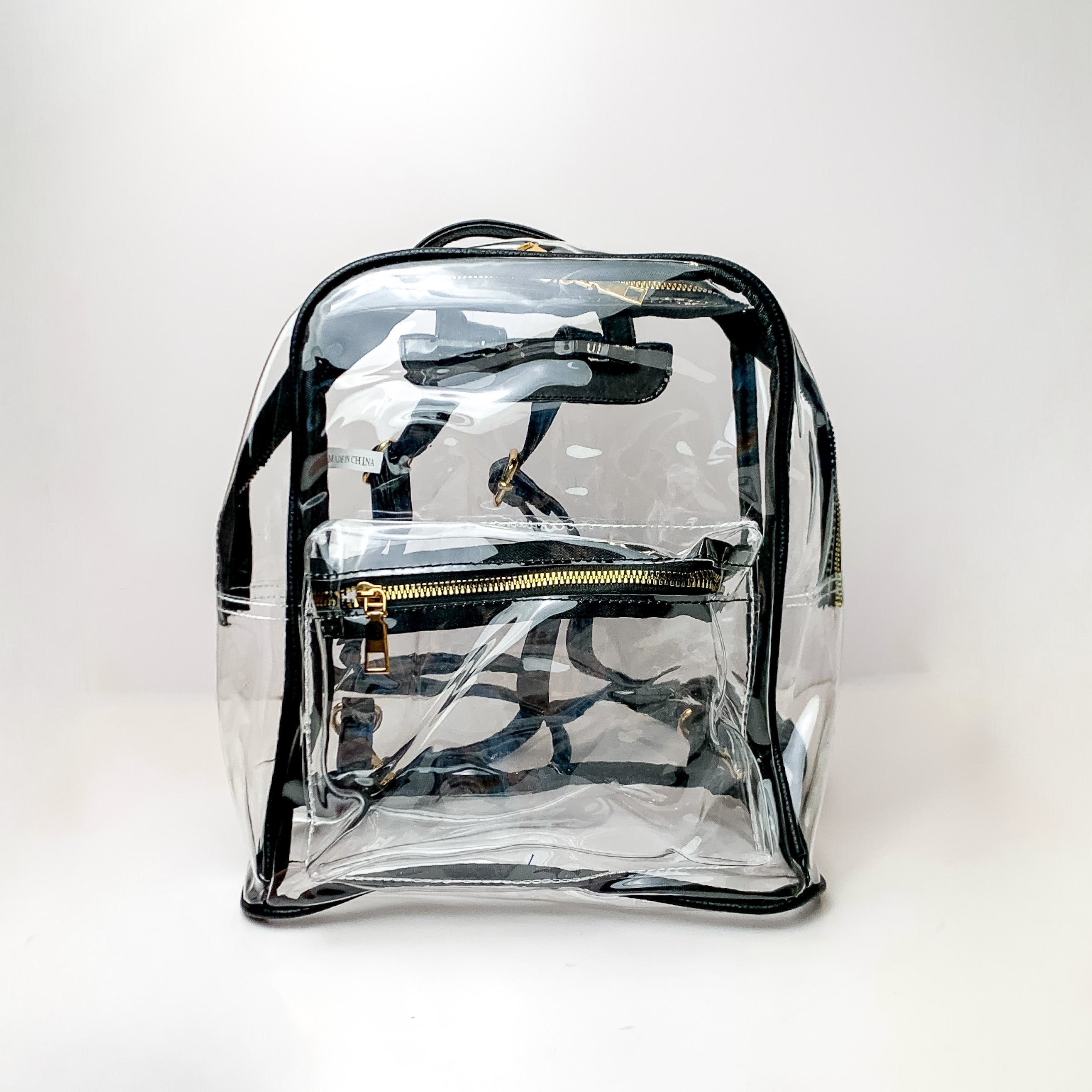 Small Clear Backpack in Black - Giddy Up Glamour Boutique