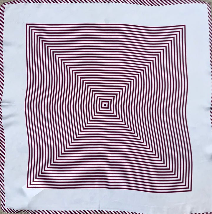 Stripped Wild Rag in White and Maroon - Giddy Up Glamour Boutique