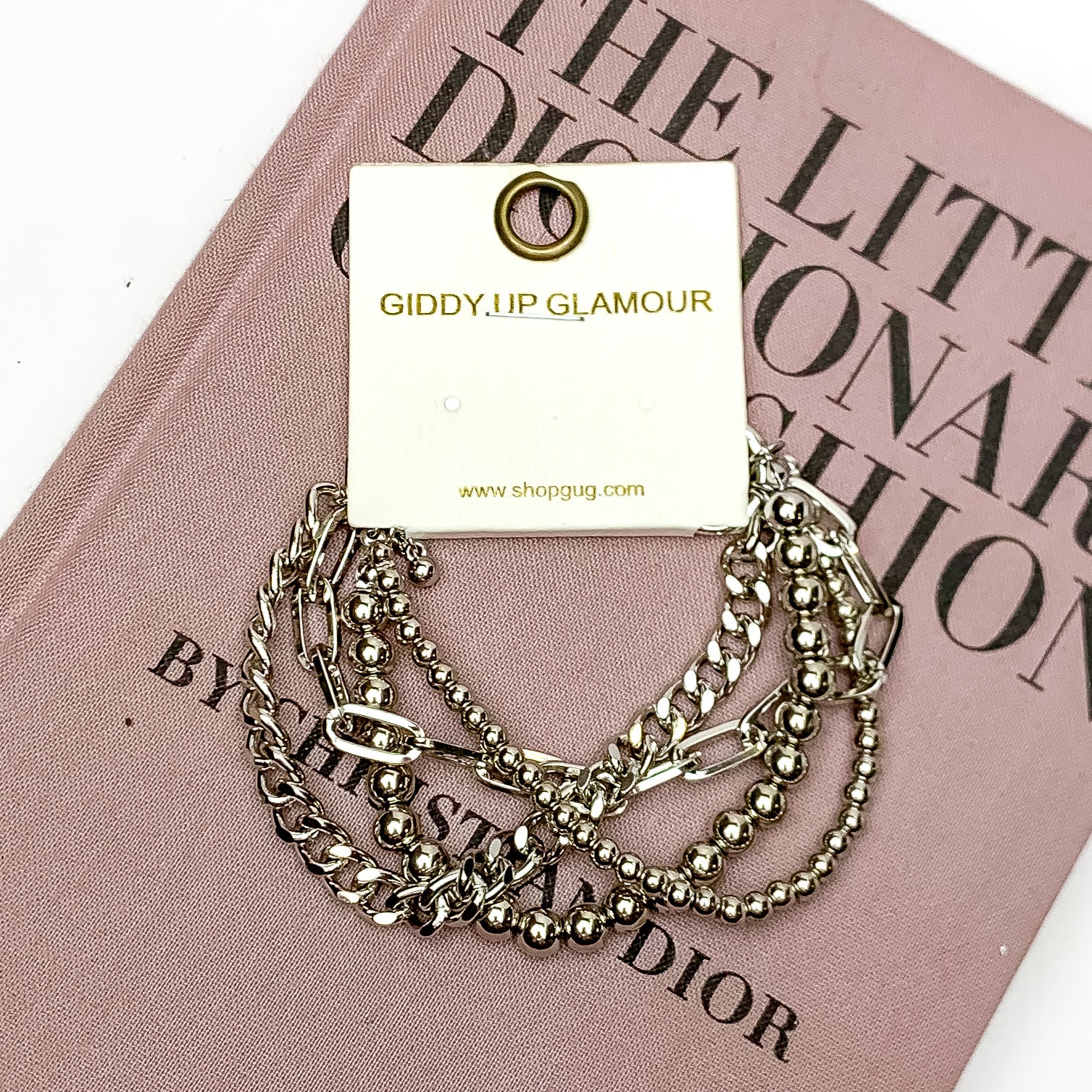 Multi Layered Chain Bracelet in Silver Tone - Giddy Up Glamour Boutique