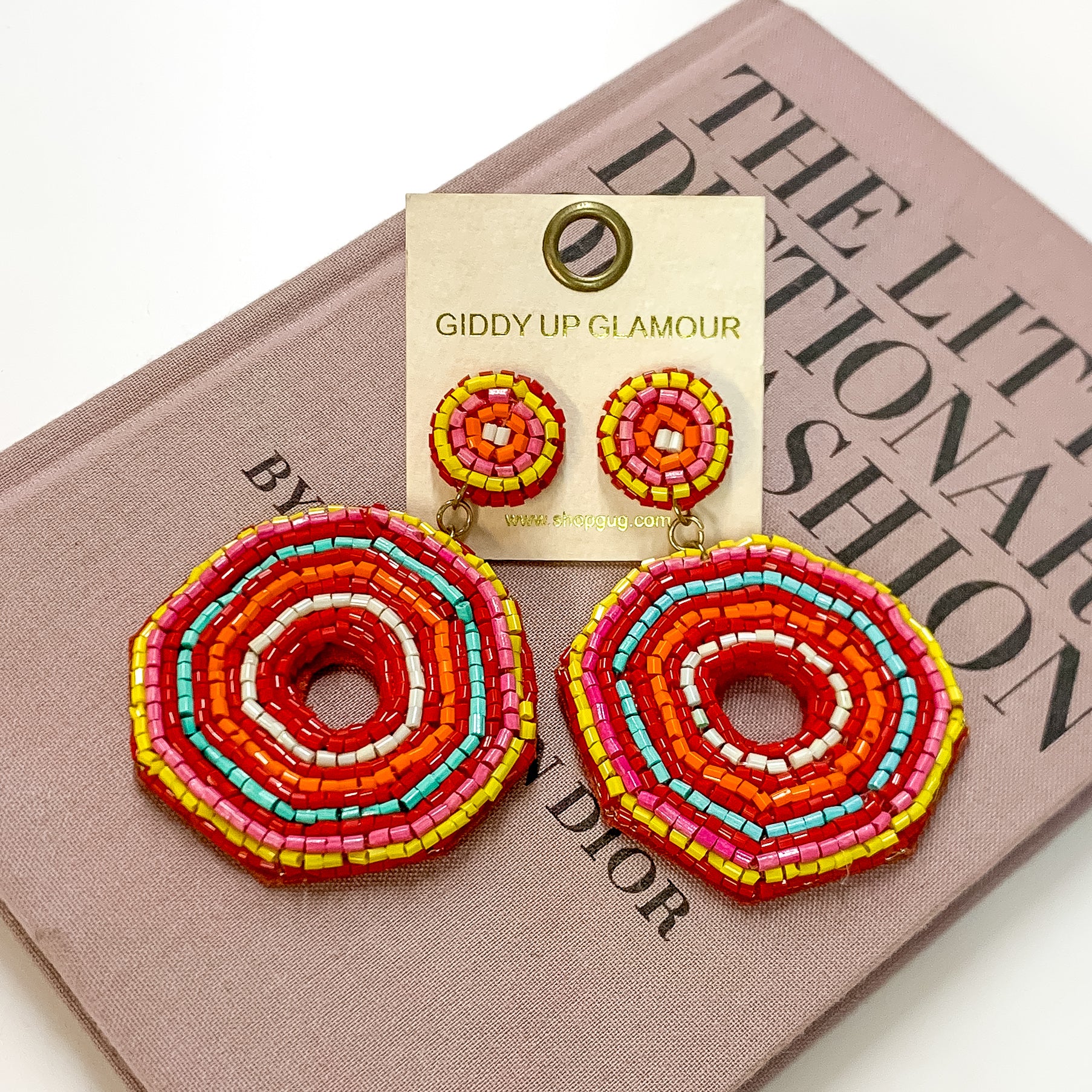 Colada Crush Seed Bead Circle Earrings in Multicolor - Giddy Up Glamour Boutique
